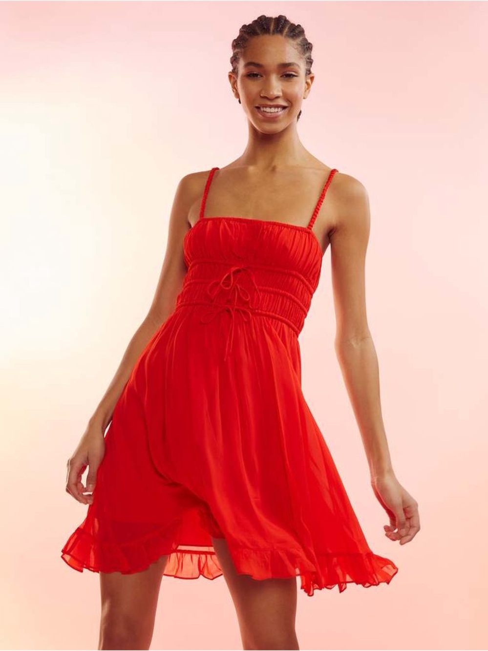 Cynthia Rowley Mimi Red Spaghetti-Strap Mini Dress